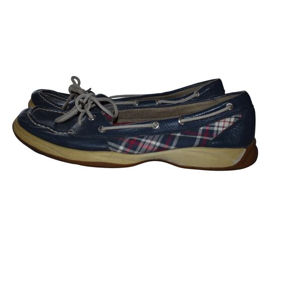 Sperry Top Sider Navy Blue Plaid Size 10 - Picture 3 of 5